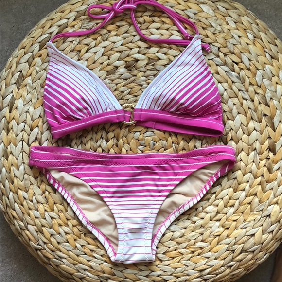 BCBG pink striped bikini size xs/small - Picture 1 of 2